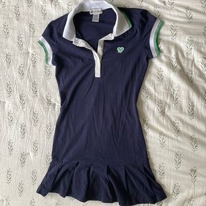 Pleated tennis dress with polo collar